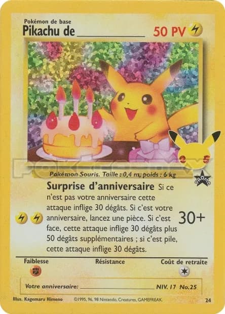Pikachu de _____ 24/25